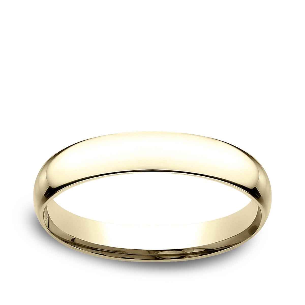 Benchmark Men's 3mm Low Dome Comfort Fit Polished Wedding Ring in 14K Yellow Gold
