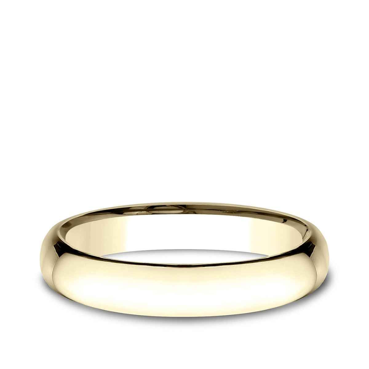 Benchmark Men's 4mm Low Dome Comfort Fit Polished Wedding Ring in 14K Yellow Gold