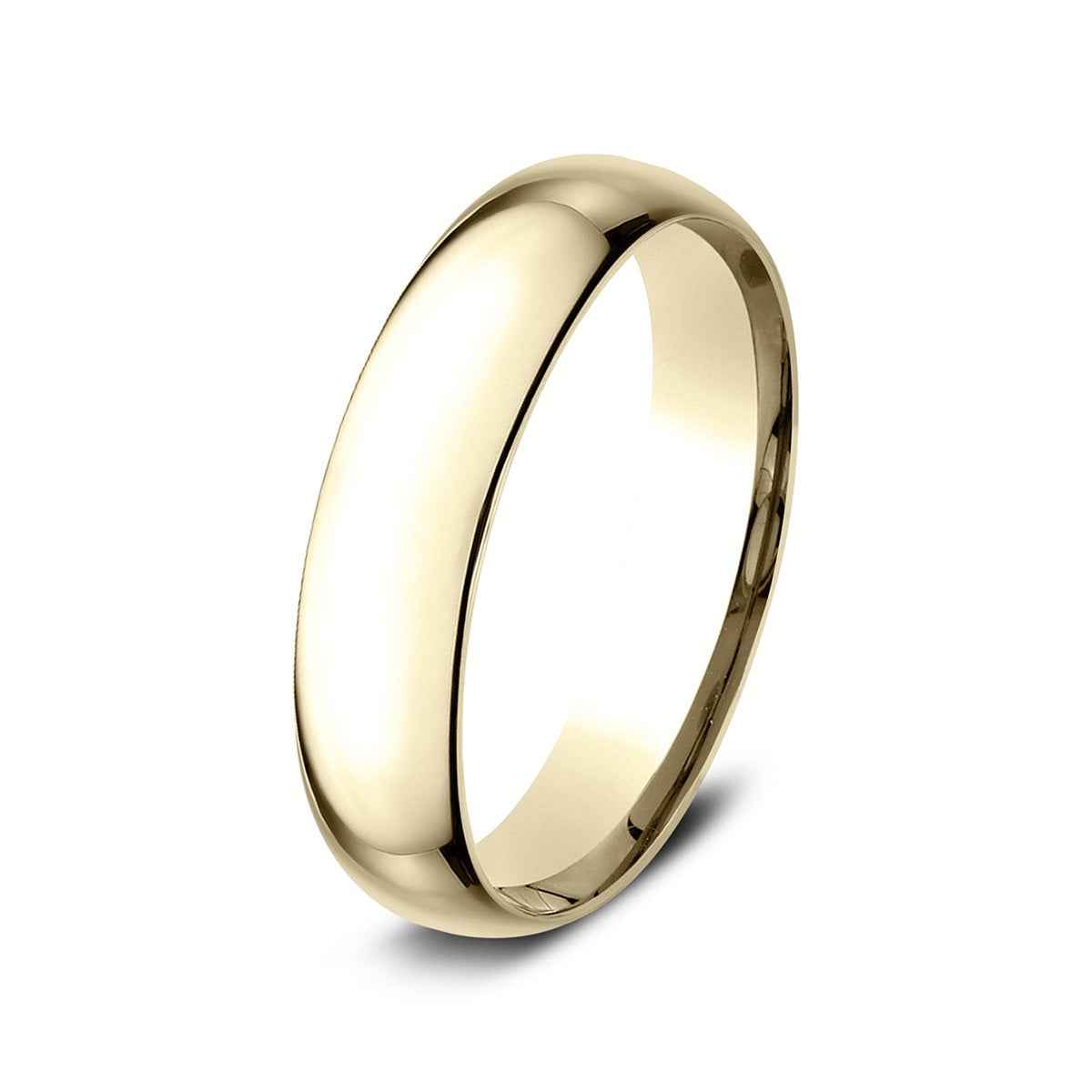 Benchmark Men's 5mm Low Dome Comfort Fit Polished Wedding Ring in 14K Yellow Gold