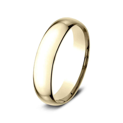 Benchmark Men's 5mm Low Dome Comfort Fit Polished Wedding Ring in 14K Yellow Gold