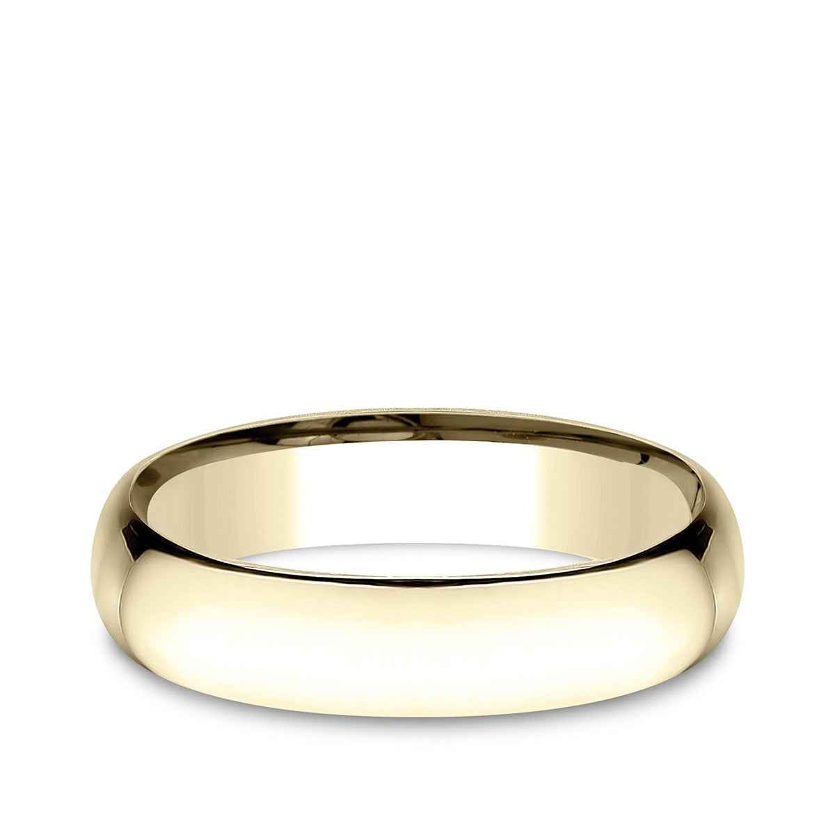 Benchmark Men's 5mm Low Dome Comfort Fit Polished Wedding Ring in 14K Yellow Gold