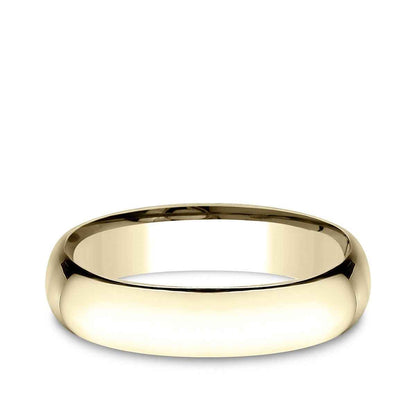 Benchmark Men's 5mm Low Dome Comfort Fit Polished Wedding Ring in 14K Yellow Gold