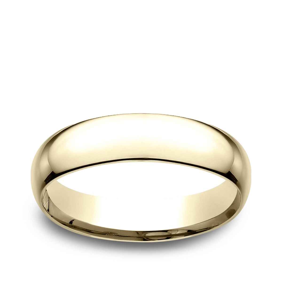 Benchmark Men's 5mm Low Dome Comfort Fit Polished Wedding Ring in 14K Yellow Gold