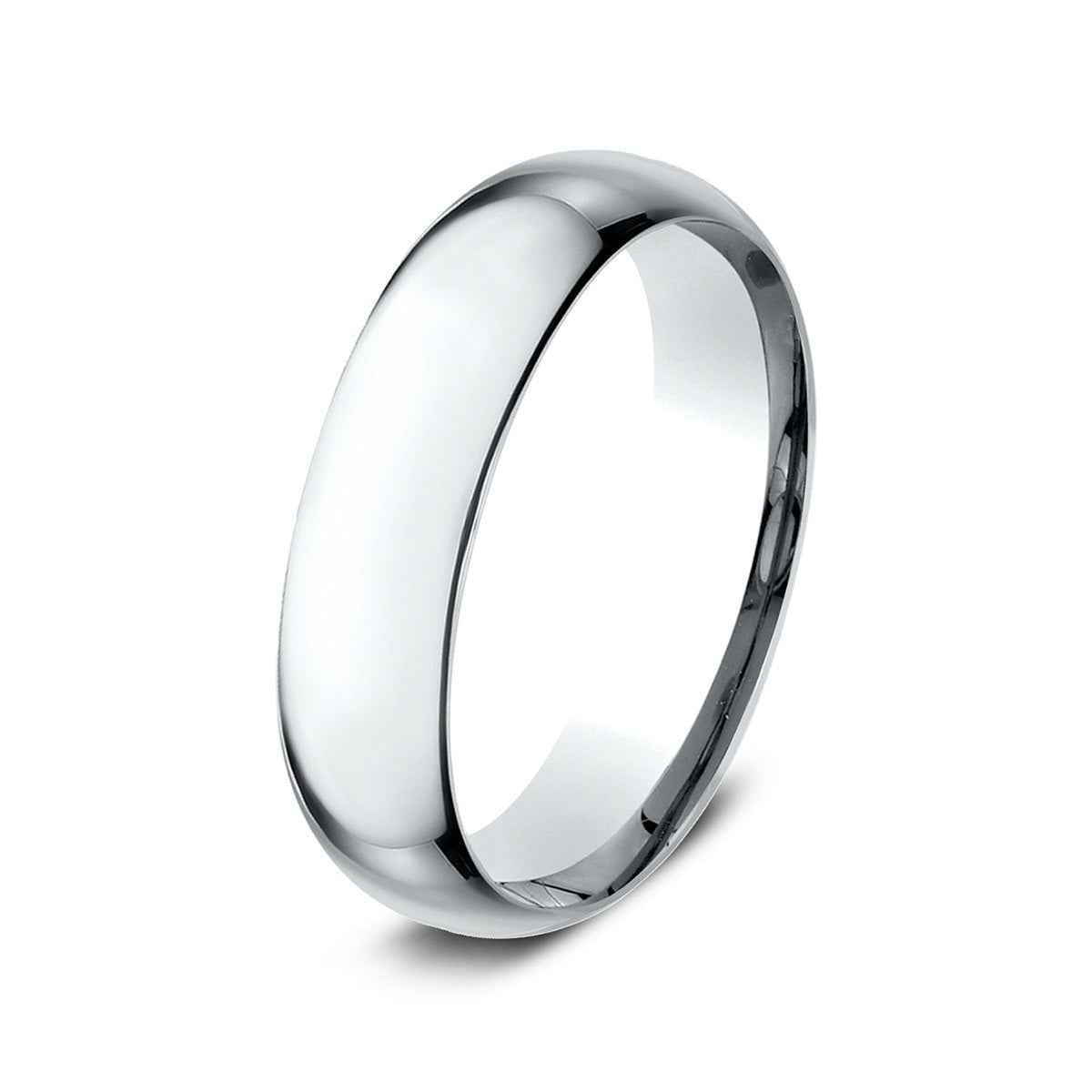 Benchmark Men's 6mm Low Dome Comfort Fit Polished Wedding Ring in 14K White Gold