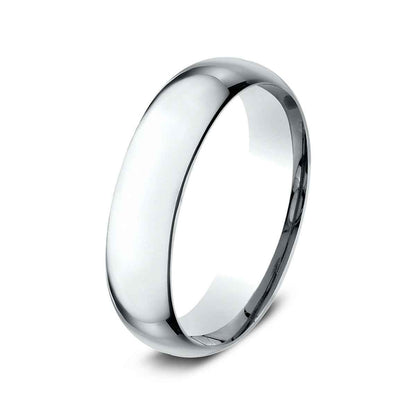 Benchmark Men's 6mm Low Dome Comfort Fit Polished Wedding Ring in 14K White Gold