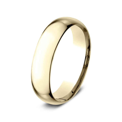 Benchmark Men's 6mm Low Dome Comfort Fit Polished Wedding Ring in 14K Yellow Gold