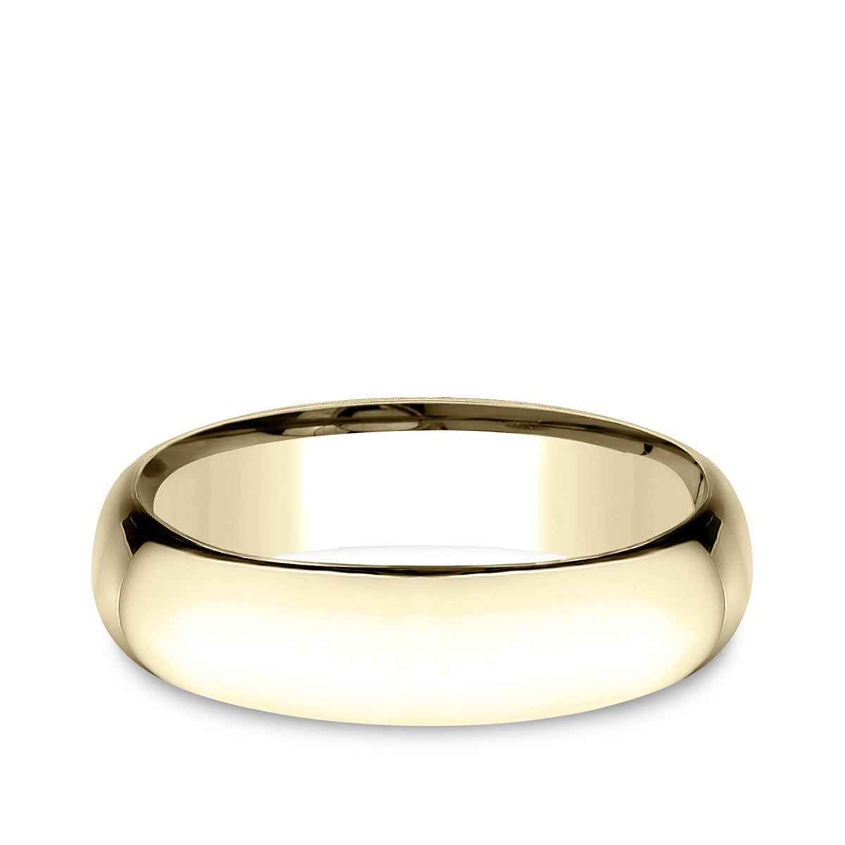 Benchmark Men's 6mm Low Dome Comfort Fit Polished Wedding Ring in 14K Yellow Gold