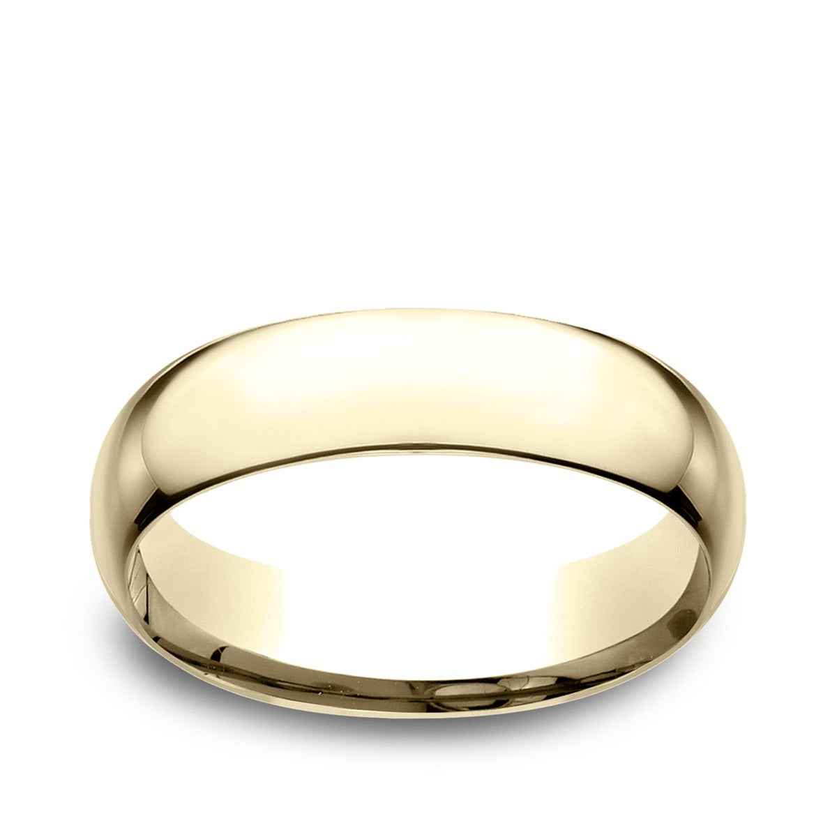 Benchmark Men's 6mm Low Dome Comfort Fit Polished Wedding Ring in 14K Yellow Gold