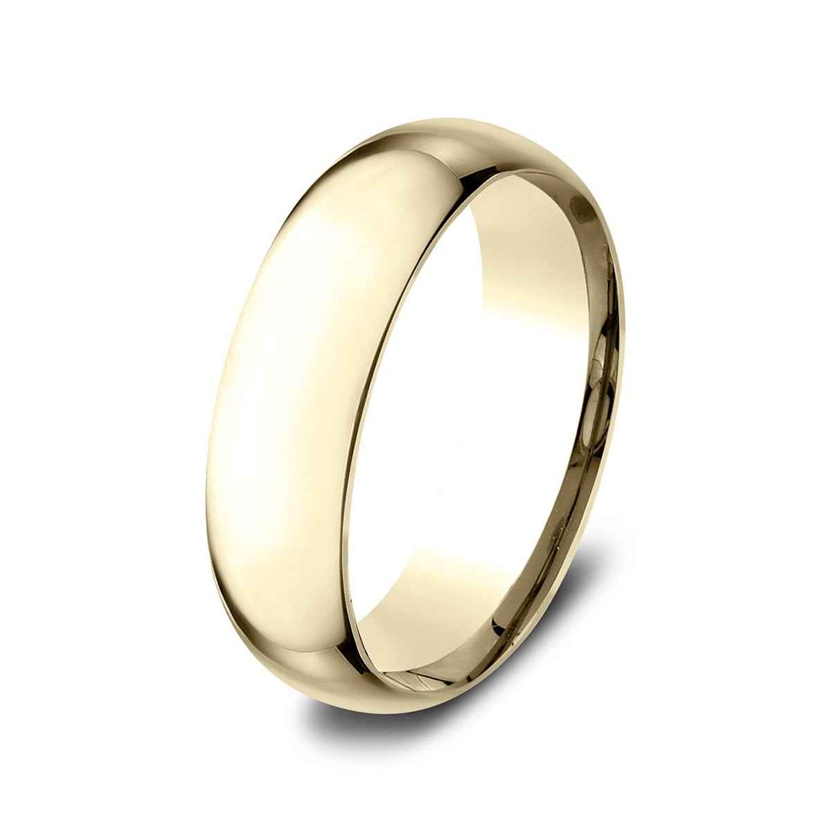 Benchmark Men's 7mm Low Dome Comfort Fit Polished Wedding Ring in 14K Yellow Gold