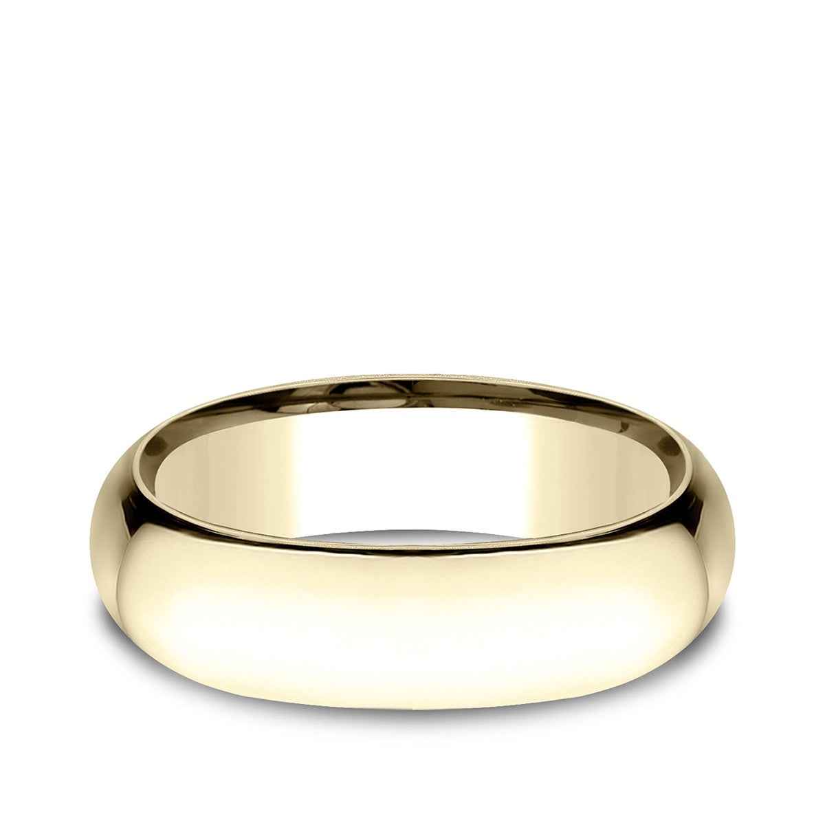 Benchmark Men's 7mm Low Dome Comfort Fit Polished Wedding Ring in 14K Yellow Gold