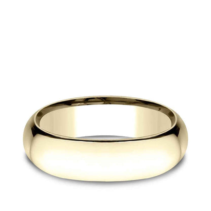 Benchmark Men's 7mm Low Dome Comfort Fit Polished Wedding Ring in 14K Yellow Gold