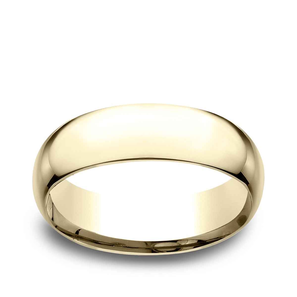 Benchmark Men's 7mm Low Dome Comfort Fit Polished Wedding Ring in 14K Yellow Gold