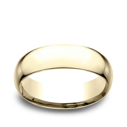Benchmark Men's 7mm Low Dome Comfort Fit Polished Wedding Ring in 14K Yellow Gold