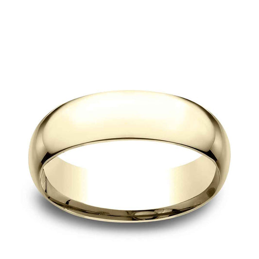 Benchmark Men's 7mm Low Dome Comfort Fit Polished Wedding Ring in 14K Yellow Gold
