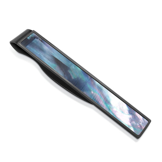 M-Clip Black Tie Clip with Mother of Pearl Inlay
