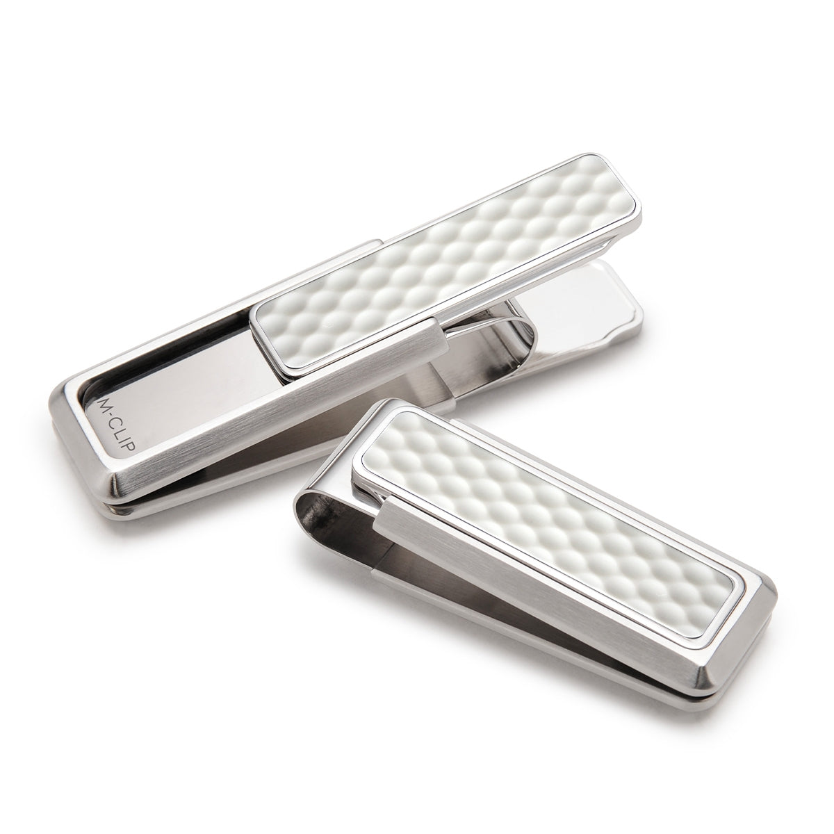 M-Clip Brushed Finish White Golf Ball Money Clip
