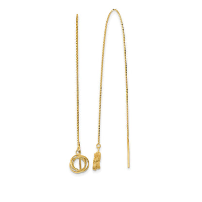 Knot Threader Earrings in 14K Yellow Gold