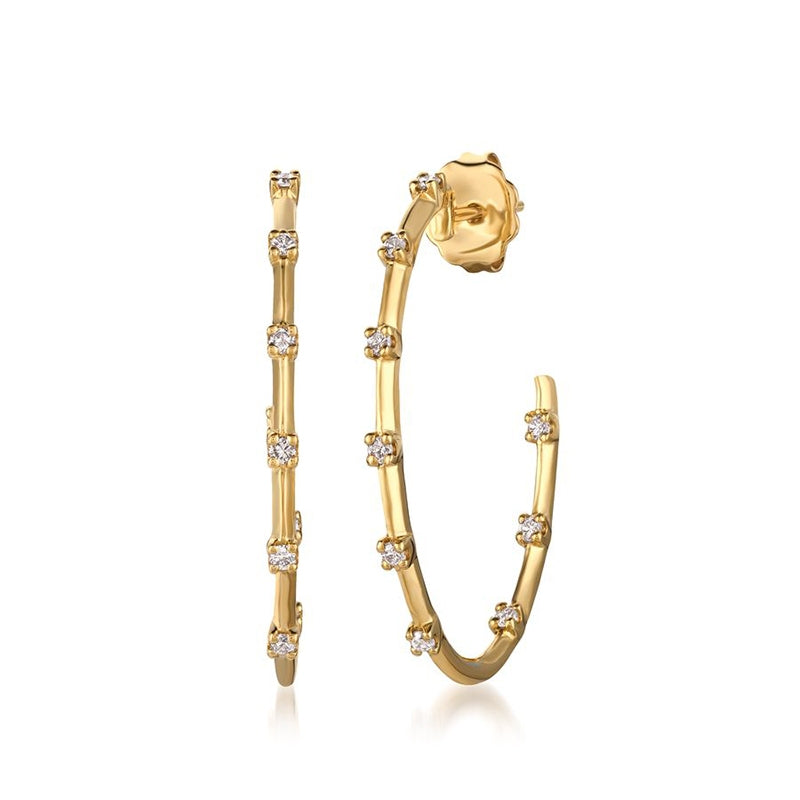 Le Vian 1/5 ct. tw. Vanilla Diamond J-Hoop Earrings in 14K Honey Gold