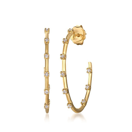 Le Vian 1/5 ct. tw. Vanilla Diamond J-Hoop Earrings in 14K Honey Gold