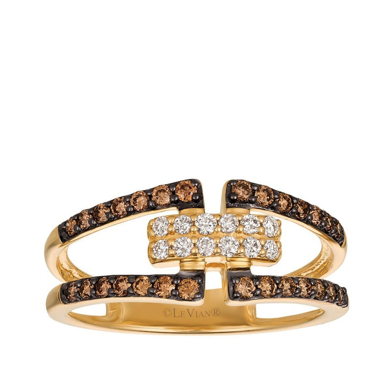Le Vian Chocolatier 3/8 ct. tw. Vanilla & Chocolate Diamond Open Ring in 14K Honey Gold