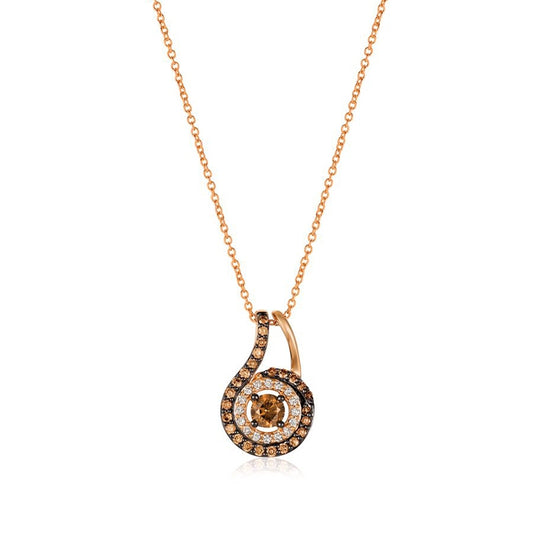 Le Vian Chocolatier 5/8 ct. tw. Chocolate & Vanilla Diamond Swirl Pendant in 14K Strawberry Gold