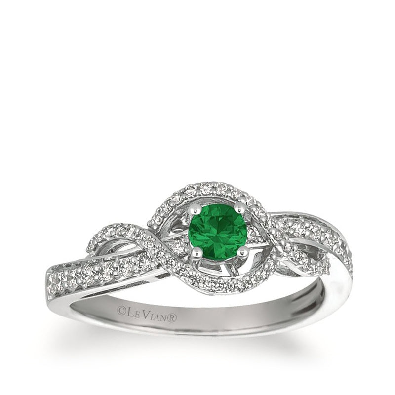 Le Vian Costa Smeralda Emerald & 1/3 ct. tw. Vanilla Diamond Twist Ring in 14K Vanilla Gold