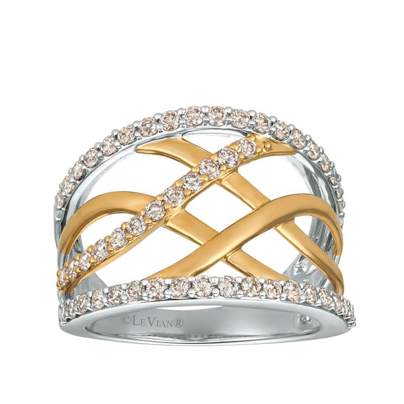 Le Vian 7/8 ct. tw. Nude Diamond Crossover Ring in 14K Honey & Vanilla Gold