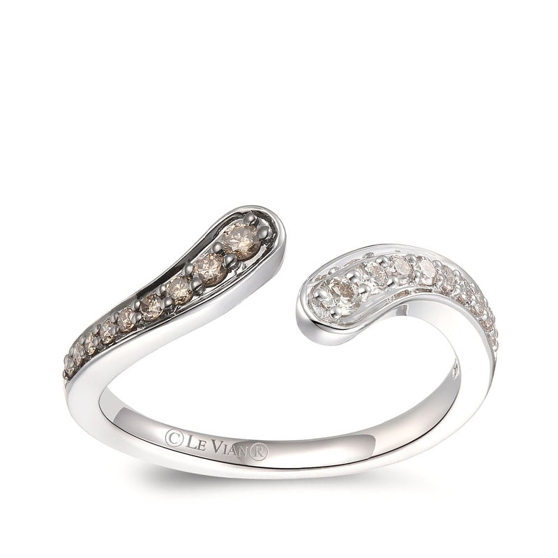 Le Vian 1/4 ct. tw. Chocolate & Nude Diamond Open Bypass Ring in 14K Vanilla Gold