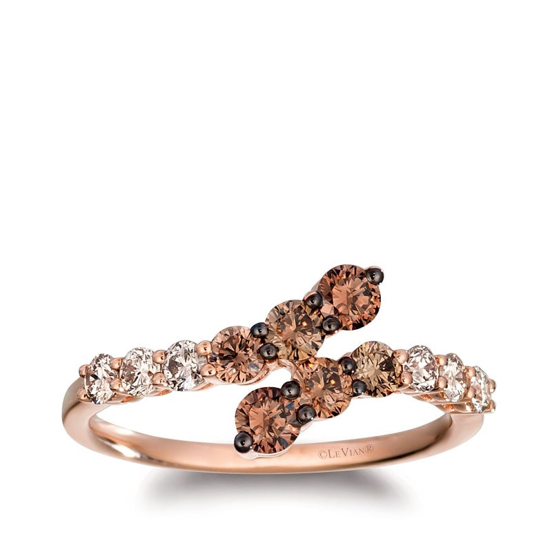 Le Vian 7/8 ct. tw. Chocolate Ombre Diamond Bypass Ring in 14K Strawberry Gold