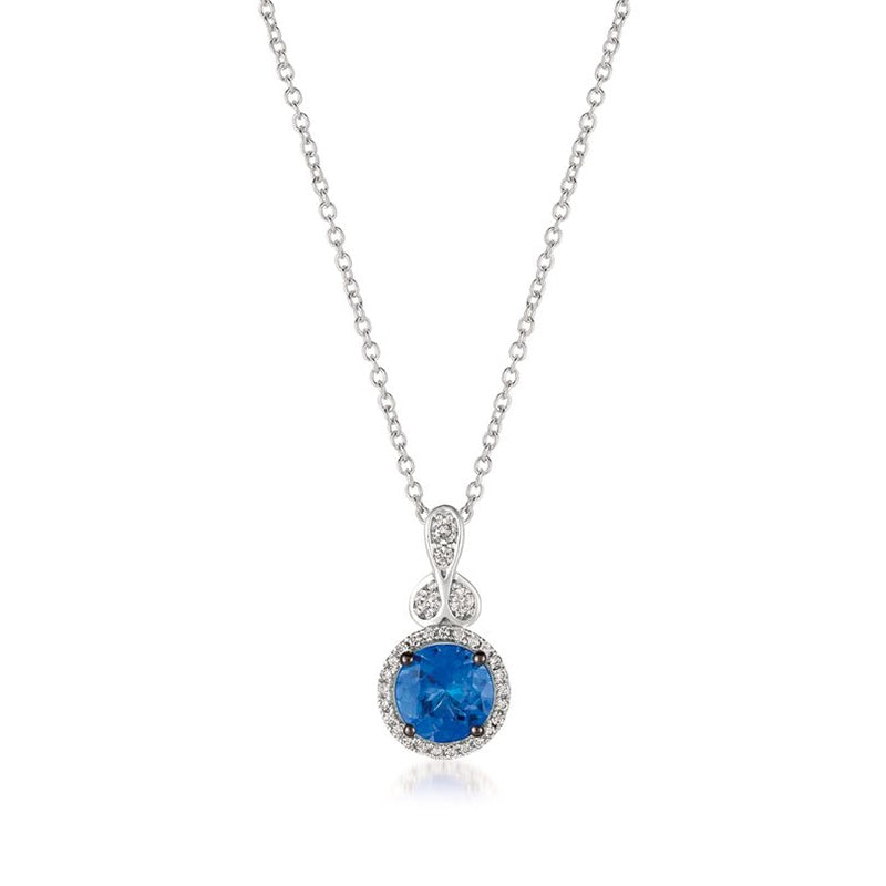 Le Vian Blueberry Tanzanite & 1/8 ct. tw. Vanilla Diamond Halo & Bail Pendant in 14K Vanilla Gold
