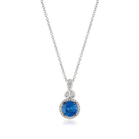 Le Vian Blueberry Tanzanite & 1/8 ct. tw. Vanilla Diamond Halo & Bail Pendant in 14K Vanilla Gold