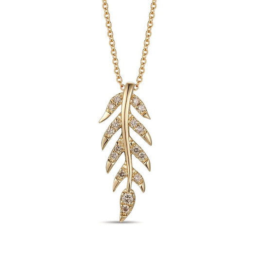 Le Vian 1/8 ct. tw. Nude Diamond Leaf Pendant in 14K Honey Gold