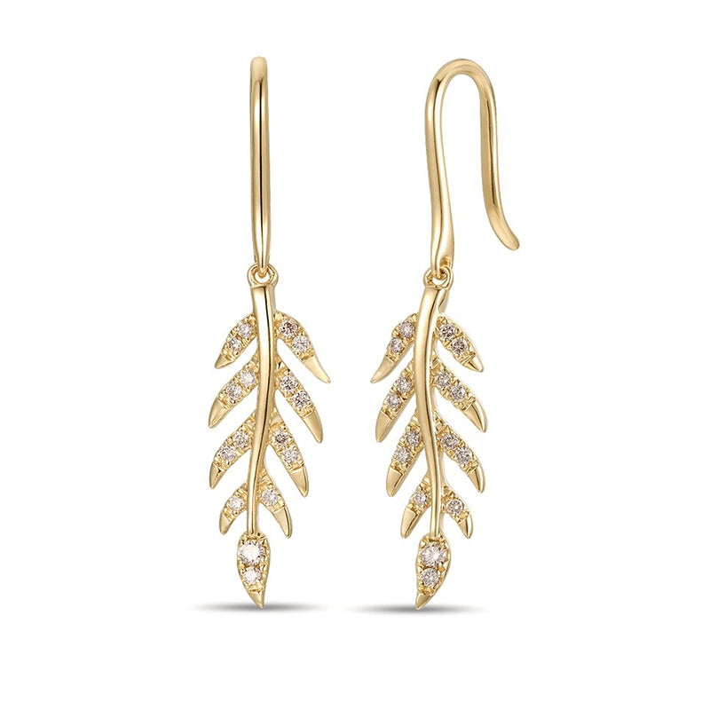 Le Vian 1/4 ct. tw. Nude Diamond Leaf Dangle Earrings in 14K Honey Gold