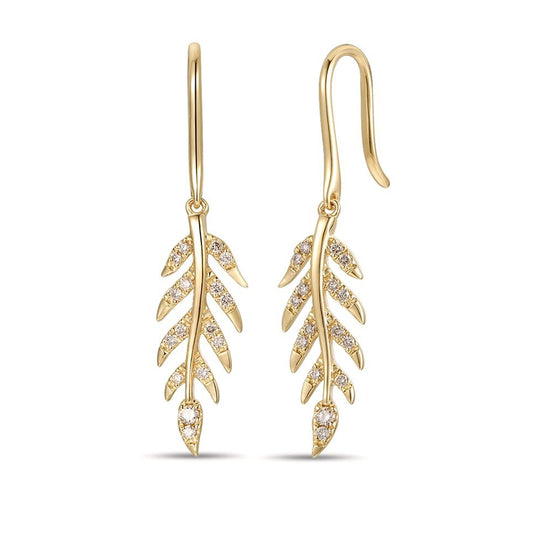 Le Vian 1/4 ct. tw. Nude Diamond Leaf Dangle Earrings in 14K Honey Gold