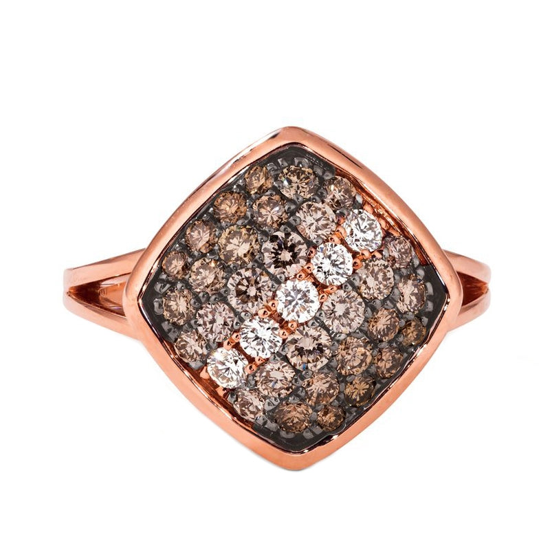 Le Vian 1 ct. tw. Chocolate Ombre & Vanilla Diamond Split Shank Ring in 14K Strawberry Gold