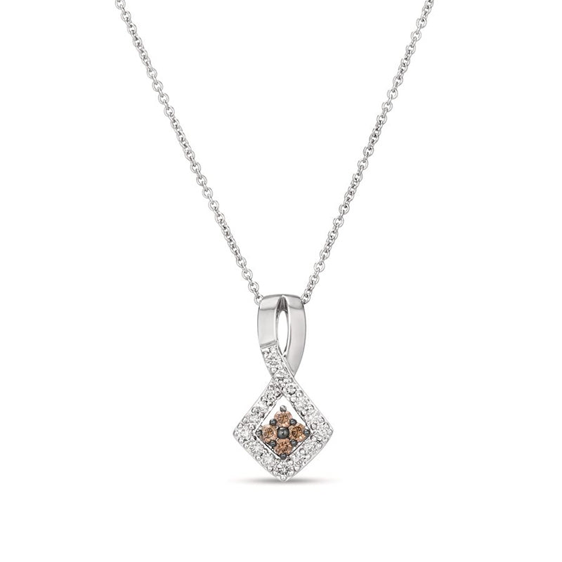 Le Vian 1/3 ct. tw. Chocolate & Nude Diamond Cluster Halo Pendant in 14K Vanilla Gold