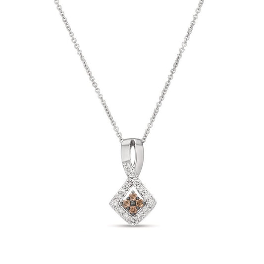 Le Vian 1/3 ct. tw. Chocolate & Nude Diamond Cluster Halo Pendant in 14K Vanilla Gold