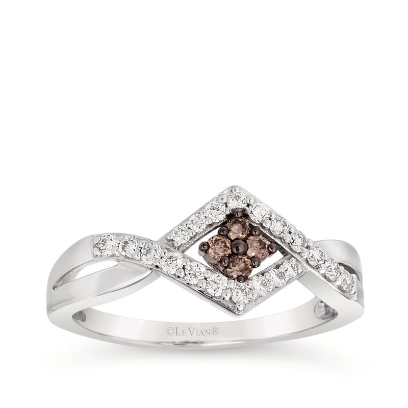 Le Vian 1/3 ct. tw. Chocolate & Nude Diamond Crossover Ring in 14K Vanilla Gold