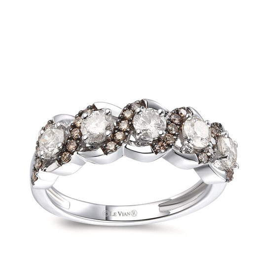 Le Vian 9/10 ct. tw. 5-Stone Nude & Chocolate Diamond Ring in 14K Vanilla Gold