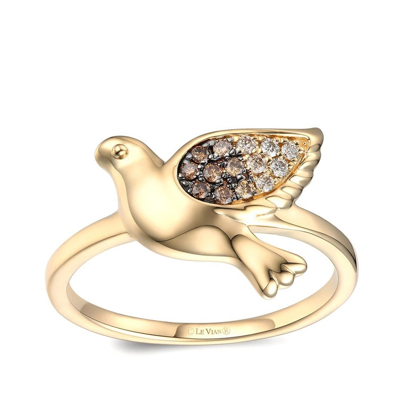 Le Vian 1/8 ct. tw. Chocolate Ombre Diamond Dove Ring in 14K Honey Gold