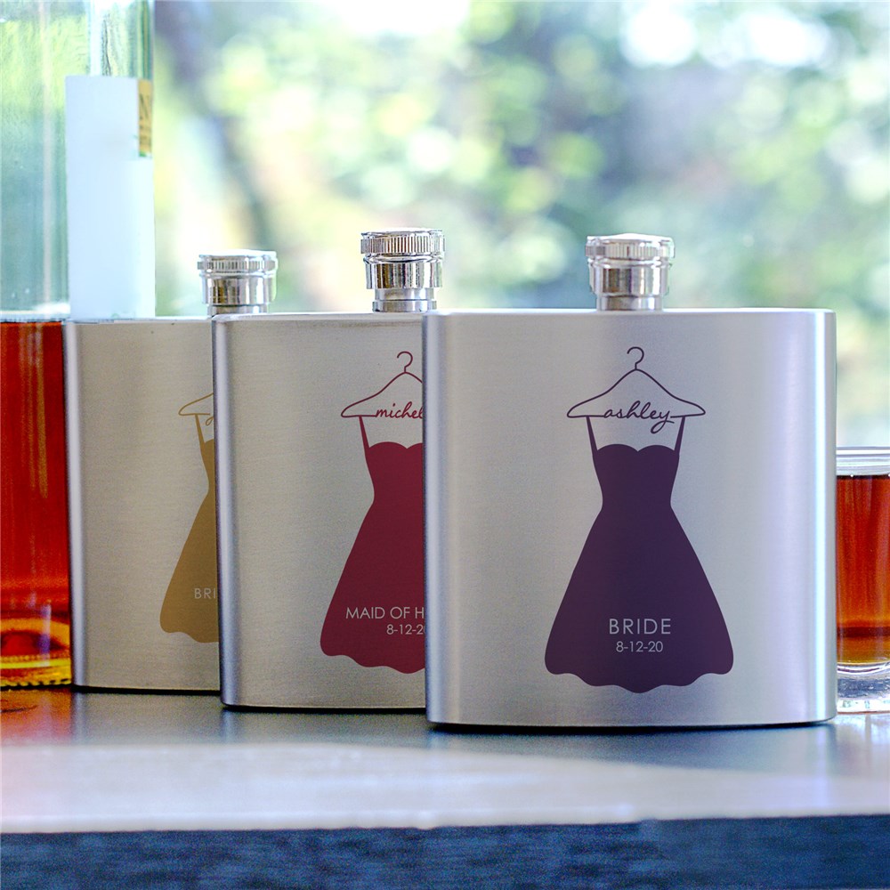 Personalized Bridal Party Flask
