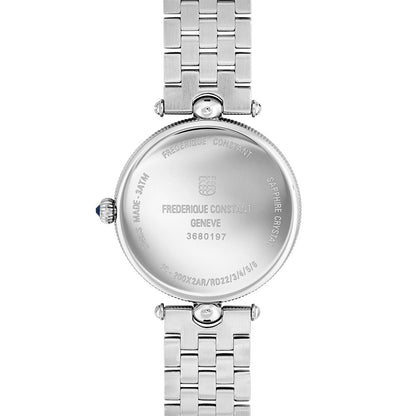 Frederique Constant Ladies' Art Deco Quartz Stainless Steel Watch with White Dial front view