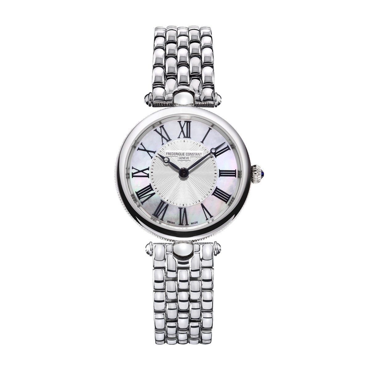 Frederique Constant Ladies' Art Deco Quartz Stainless Steel Watch with White Dial
