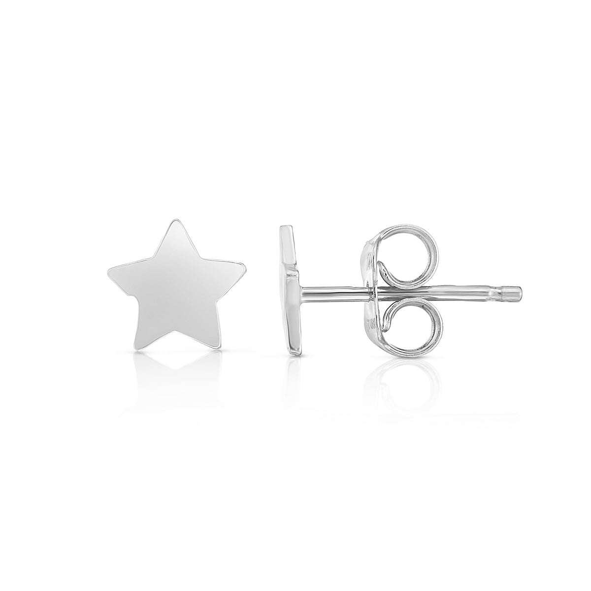 Star Earrings in 14K White Gold