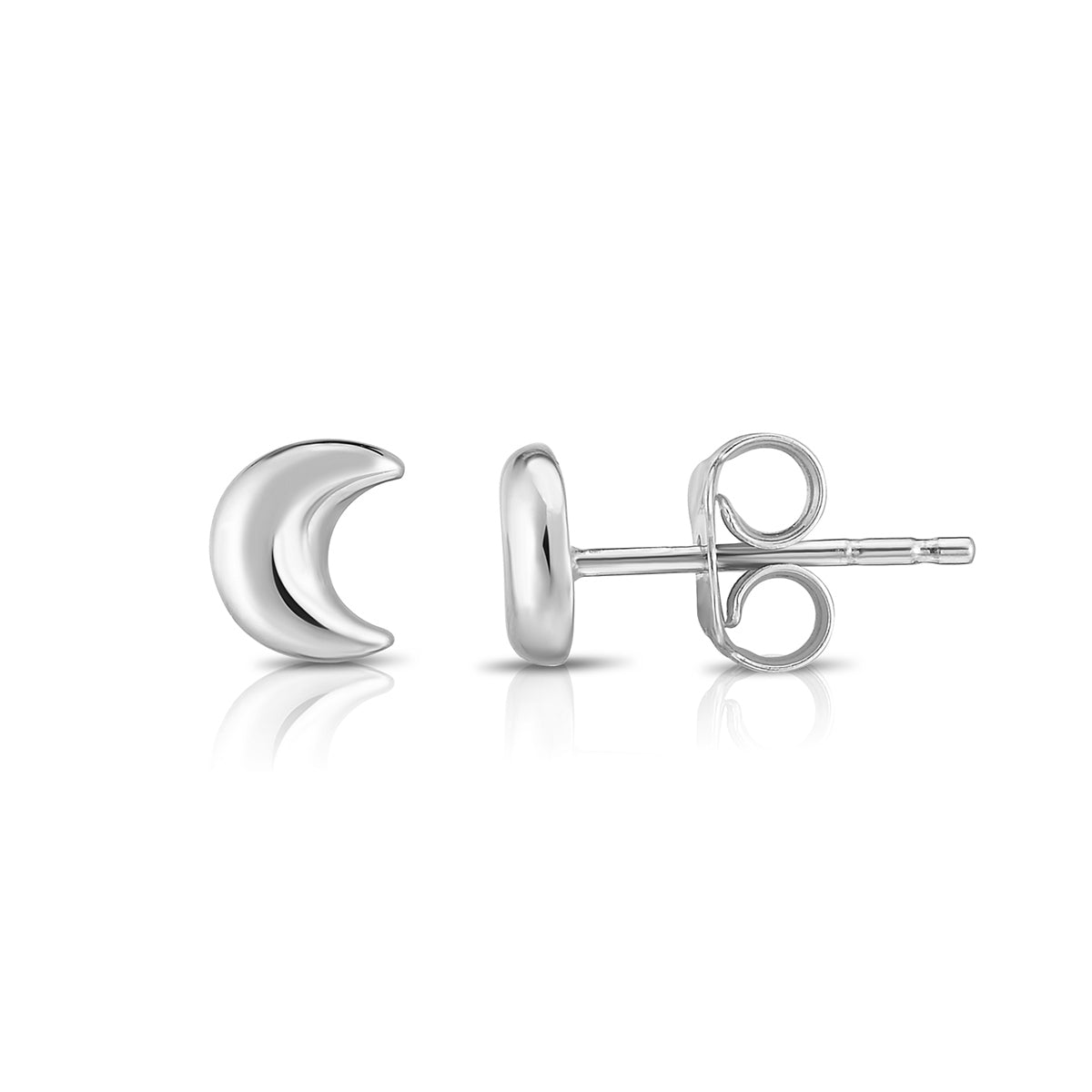 Half Moon Earrings in 14K White Gold