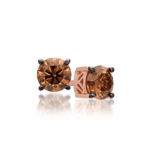 Le Vian Chocolatier 1-1/5 ct. tw. Chocolate Diamond Solitaire Earrings in 14K Strawberry Gold