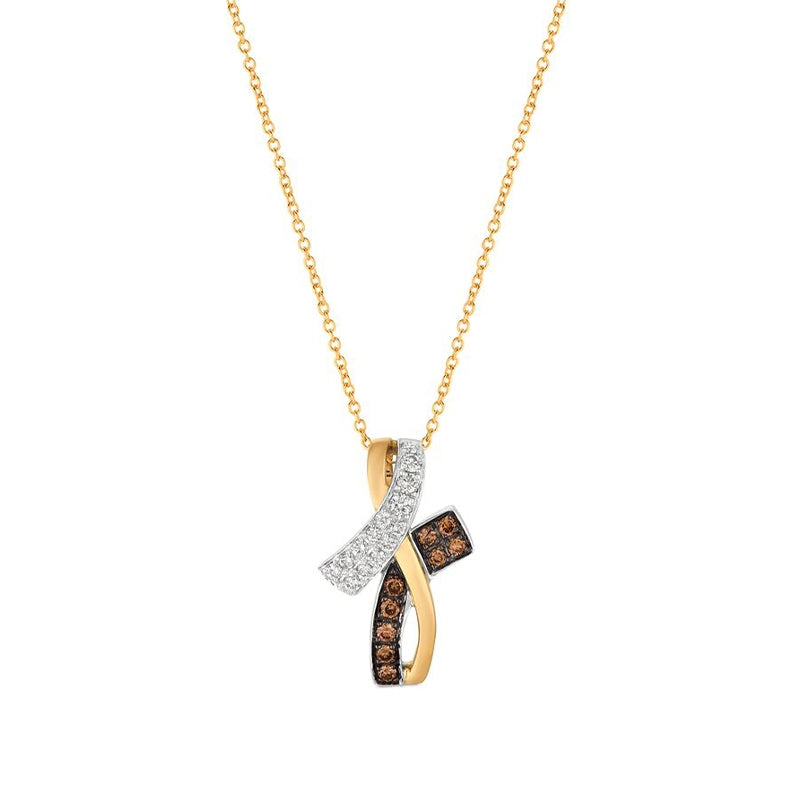 Le Vian Chocolatier 3/8 ct. tw. Vanilla & Chocolate Diamond Cross Pendant in 14K Honey & Vanilla Gold