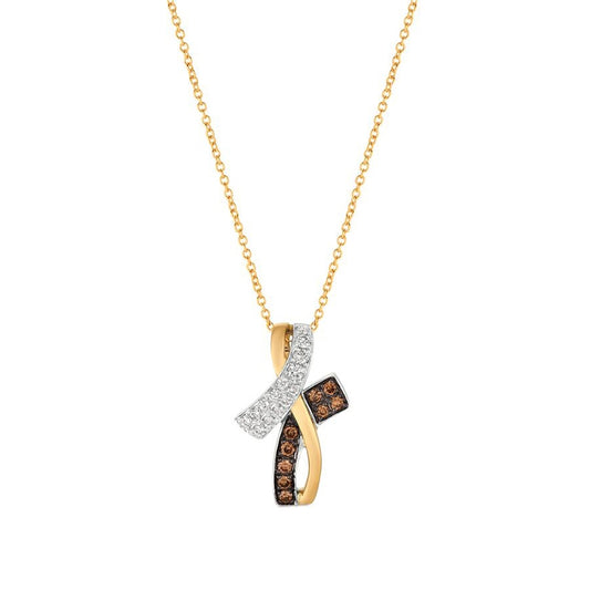 Le Vian Chocolatier 3/8 ct. tw. Vanilla & Chocolate Diamond Cross Pendant in 14K Honey & Vanilla Gold