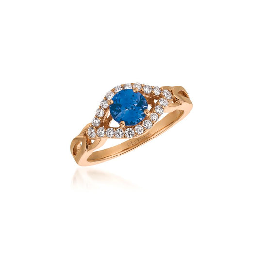 Le Vian Chocolatier Blueberry Tanzanite & 1/3 ct. tw. Vanilla Diamond Ring in 14K Strawberry Gold