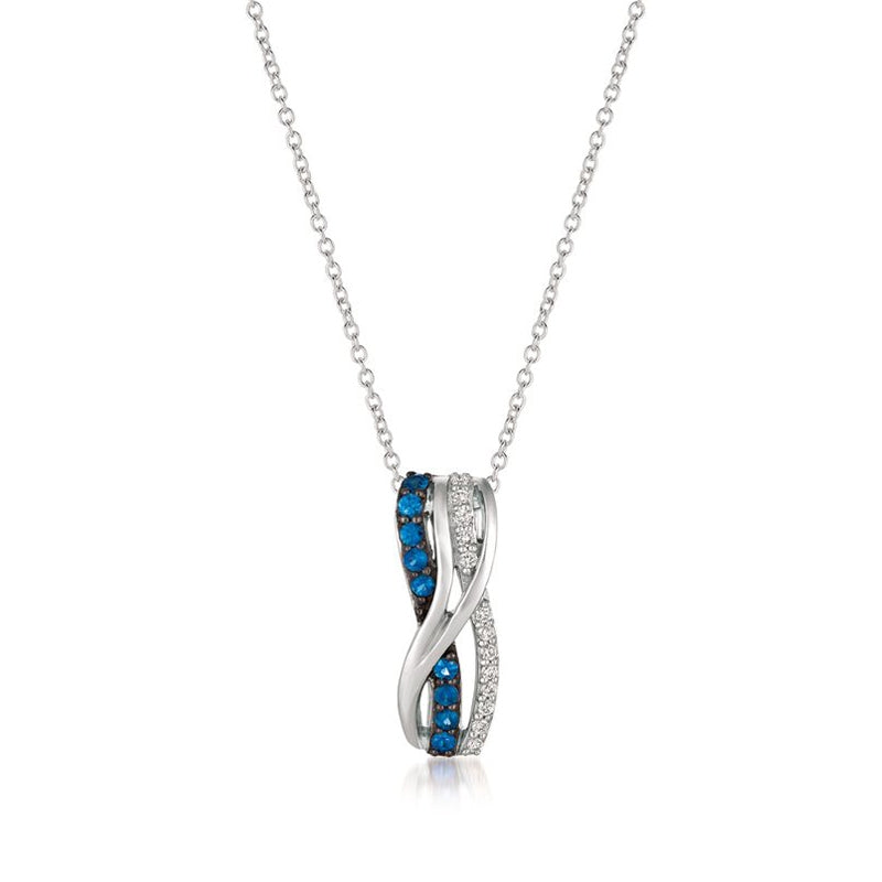 Le Vian Blueberry Sapphire & 1/10 ct. tw. Vanilla Diamond Twist Pendant in 14K Vanilla Gold